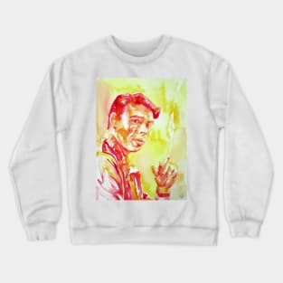 JACQUES BREL watercolor portrait Crewneck Sweatshirt